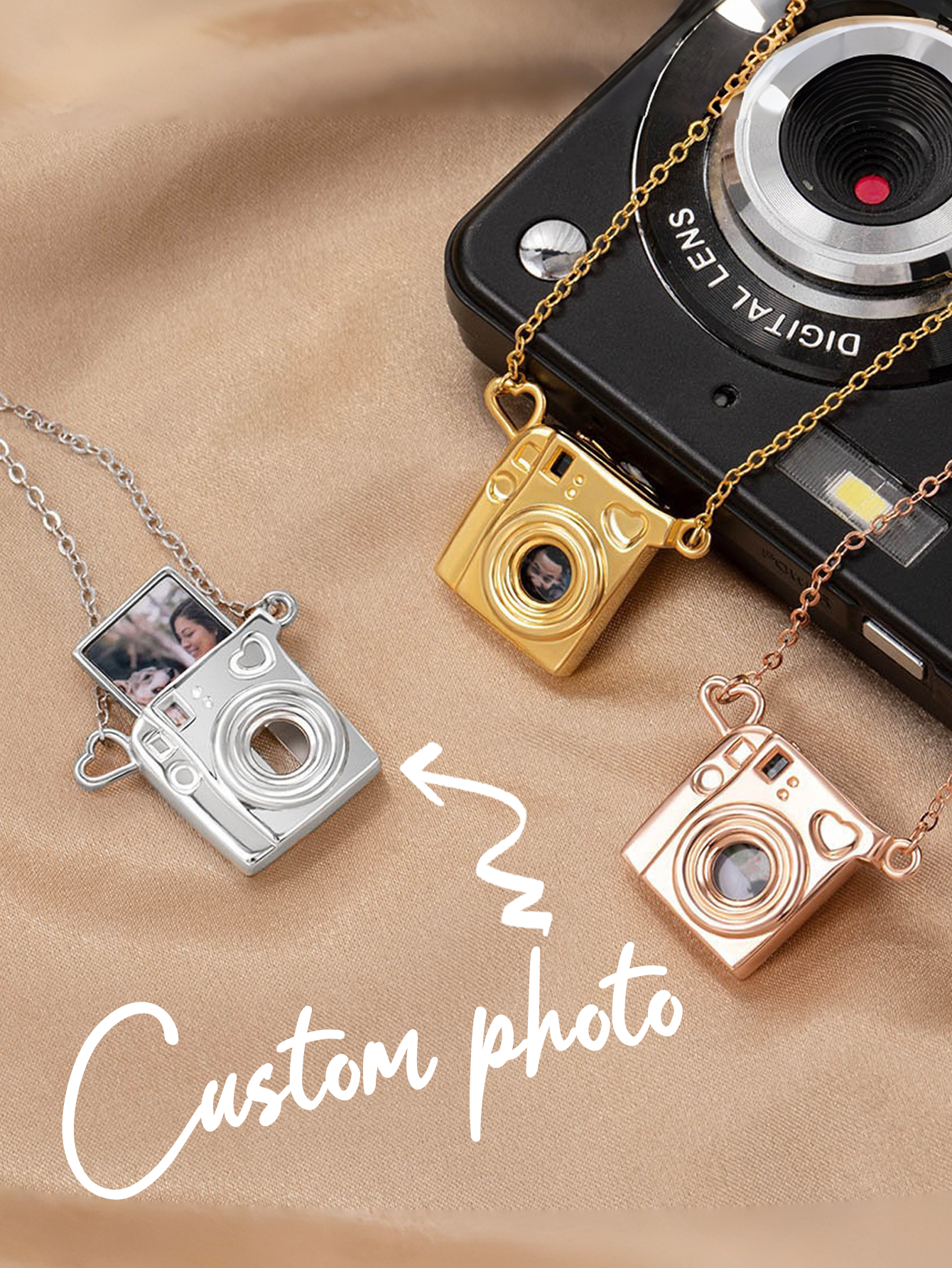 Customizable Photo-Pull Camera Necklace
